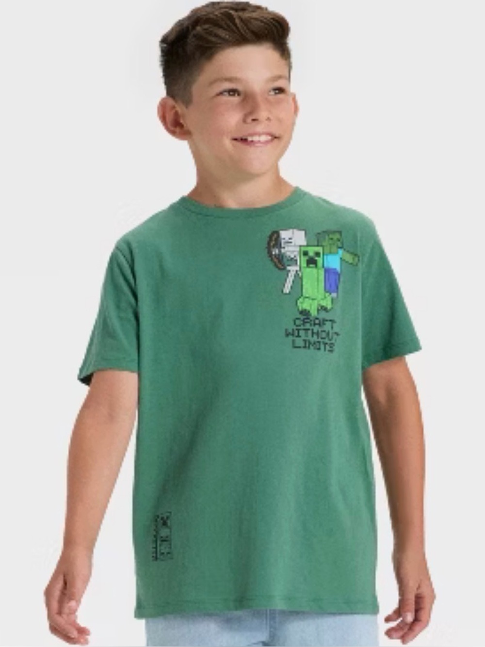 NWT Minecraft Green Boys' Graphic Tee - Craft Without Limits